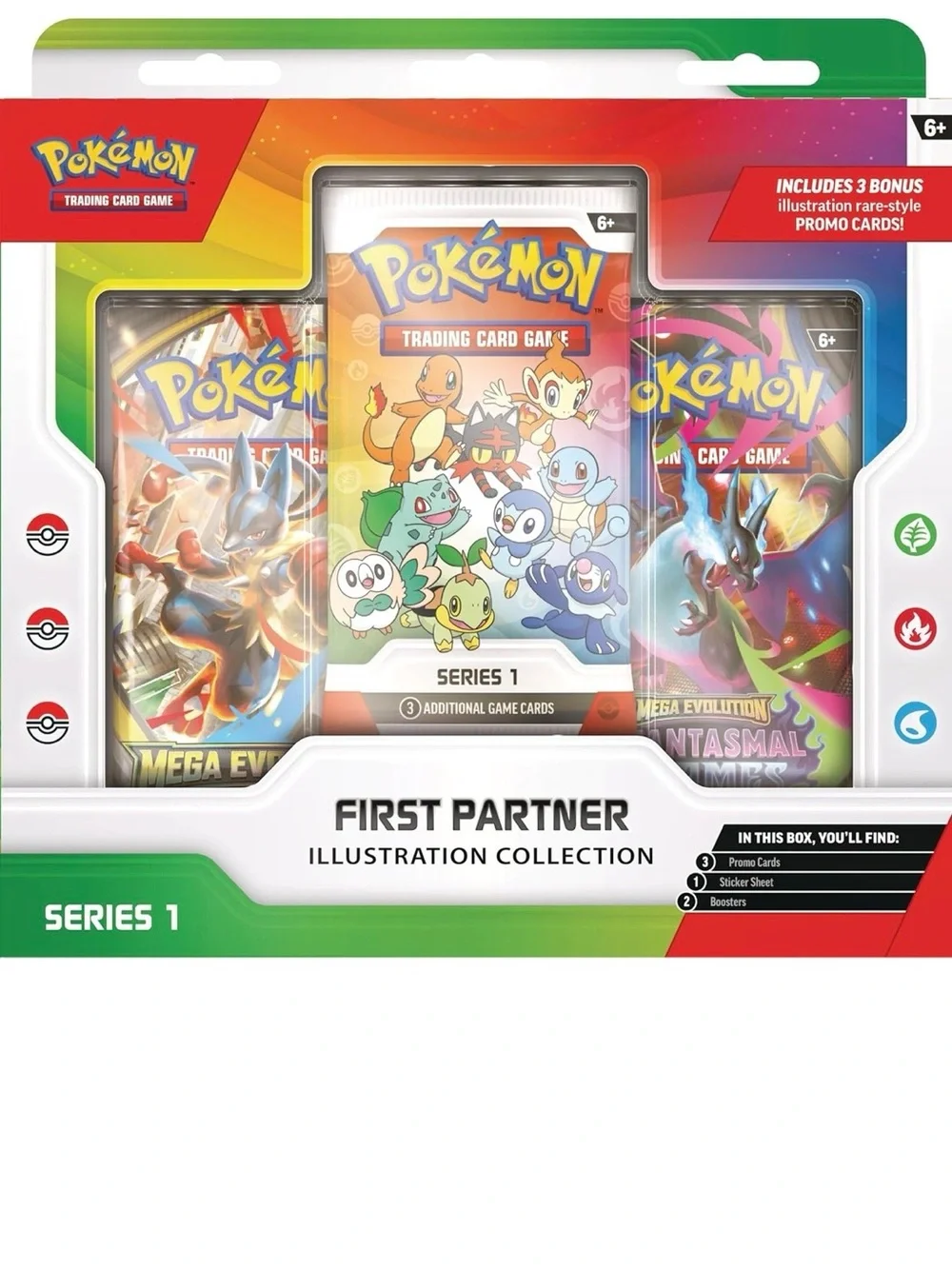 Pokemon First Partner Illustration Collection - Green, Red, Orange, Blue, Purple